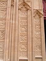 Lyon, Cathedrale Saint Jean, Portail, Porche de gauche, Ebrasements, Plaques decorees (12)